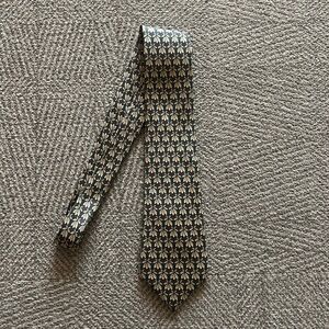 Hermes Silk Tie Hiding Owl in Leaves Theme